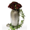 9 roses in a vase made of metal