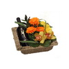 Wine and flowers basket