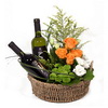 2 Wines and flowers basket