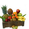 Wooden crate with fruits
