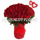 100 Queen Valentine Roses (Speaking Flowers)